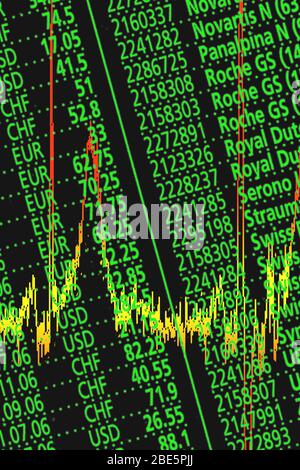 Aktienkurse an der Boerse Banque D'Images