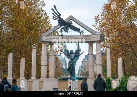 Budapest, Hongrie - 11 novembre 2018 : Mémorial des victimes de l'occupation allemande Banque D'Images