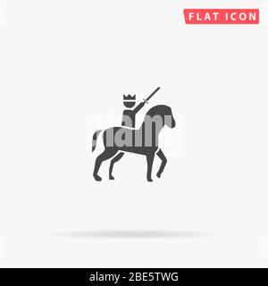 Icône vectorielle « King on Horse ». Signe de style glyphe. Symbole d'illustrations simples tracées à la main pour les infographies de concept, les projets de conception, l'interface utilisateur et l'UX, websit Illustration de Vecteur