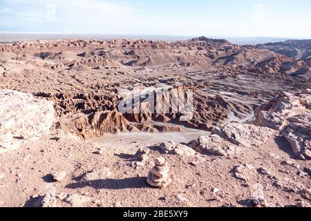La vallée de la Lune ou Vale de la Luna dans le désert d'Atacama, San Pedro de Atacama, Chili Banque D'Images