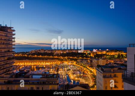 Scène nocturne de Monte Carlo, Monaco Banque D'Images