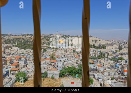 Vue panoramique sur la vieille ville de Jérusalem Banque D'Images