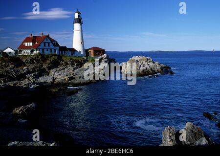 Portland Head Lighthouse, Fort Williams Park, South Portland, Maine Banque D'Images