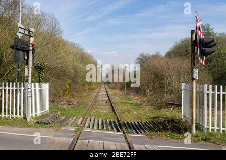 Vue sur la ligne ferroviaire de la gare de la gare de Ogmore Vale de Tondu - Marcam à la fontaine Crossing, Aberkenfig. Lewis Mitchell. Banque D'Images