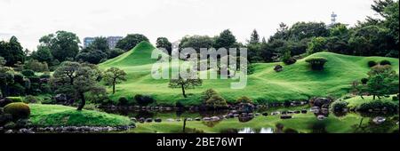 Le jardin Suizenji est un grand jardin de style japonais à Kumamoto. Banque D'Images