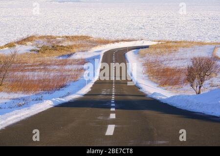 Route menant à la dérive de glace Banque D'Images