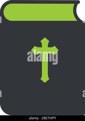 Icône de livre de la Bible. Mission, Société de la Bible. Illustration vectorielle de stock isolée sur fond blanc. Illustration de Vecteur