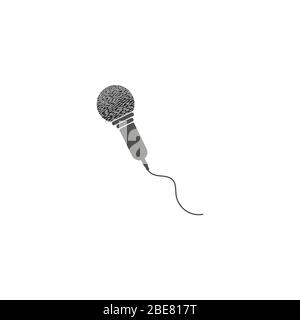 Icône de microphone dans un style plat tendance isolé sur fond gris, pour votre conception Web, application, logo, interface utilisateur. Illustration vectorielle, EPS10. Illustration de Vecteur