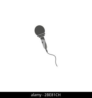 Icône de microphone dans un style plat tendance isolé sur fond gris, pour votre conception Web, application, logo, interface utilisateur. Illustration vectorielle, EPS10. Illustration de Vecteur