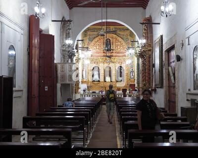 Intérieur de l'église de San Francisco de Campeche ville au Mexique Banque D'Images