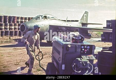 ' le canon volant 'A Swedish Air Force Saab 29 Tunnan avion de chasse jet.le Saab 29, appelé colloque Flygande tunnan Banque D'Images