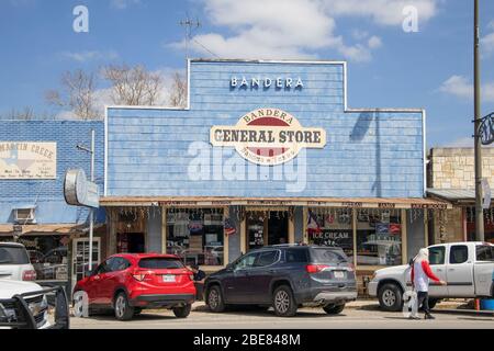 bandera affirme être la capitale de la cowboy du texas dans le pays de colline du texas Banque D'Images