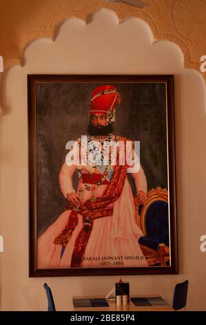 Portrait de Maharaja JASHWANT SINGH II, Jodhpur, Rajasthan, Inde Banque D'Images