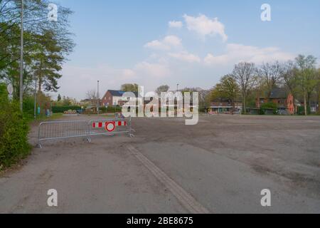 hude, allemagne, 13 avril 2020: Marché à hude fermé en raison de la crise corona Banque D'Images