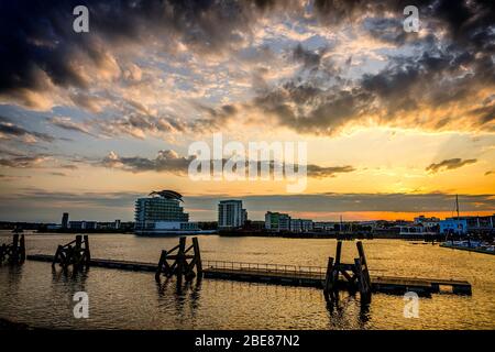 Baie de Cardiff Banque D'Images