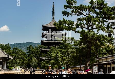 Cinq pagode étagée, Nara, Osaka, Japon Banque D'Images