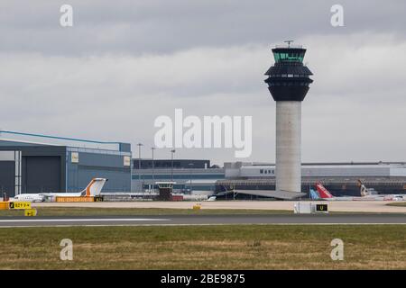 Tour de contrôle de l'Aéroport International de Manchester Banque D'Images