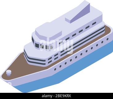 Icône bateau de croisière, style isométrique Illustration de Vecteur