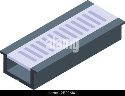 Icône de gouttière en béton, style isométrique Illustration de Vecteur