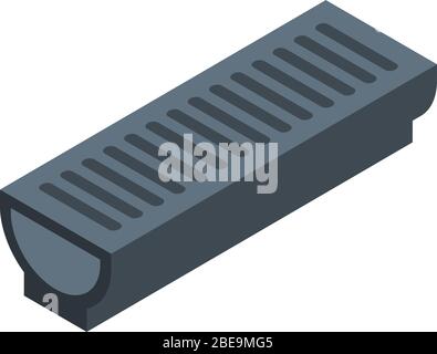 Icône de gouttière au sol, style isométrique Illustration de Vecteur