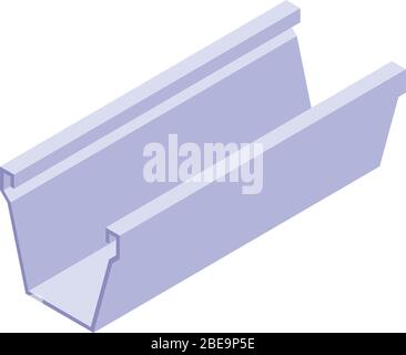 Icône de gouttière sur le toit, style isométrique Illustration de Vecteur