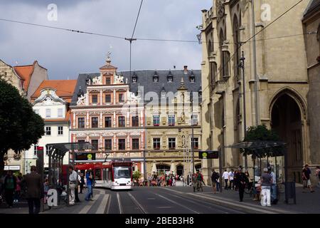 Fischmarkt mit Rathaus, Erfurt, Thüringen, Allemagne Banque D'Images