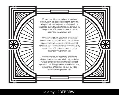Modèle de cadre art déco isolé sur fond blanc. Illustration vectorielle Illustration de Vecteur