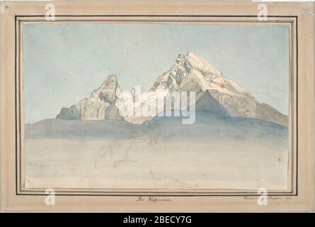 Août Heinrich - Der Watzmann von Nordosten (1820-1822). Banque D'Images