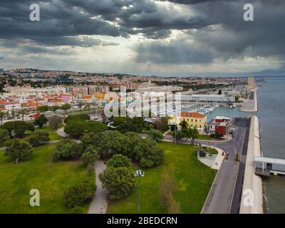 Vue aérienne du quartier de Belem à Lisbonne Portugal Banque D'Images