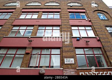 1920 Architecture Warehouse Industrial 12-13 Wells Mews, Londres par Slater & Keith Banque D'Images