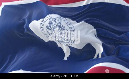 Drapeau de l'État du Wyoming, États-Unis d'Amérique Banque D'Images