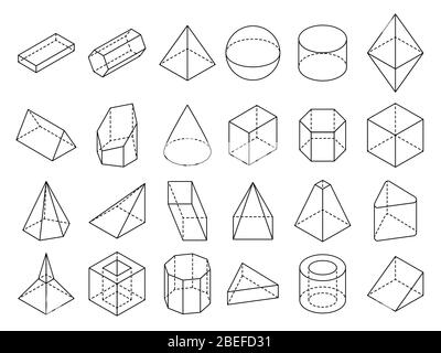 Ensemble vectoriel de formes géométriques isométriques abstraites. illustration de cube et de sphère de forme géométrique isométrique Illustration de Vecteur