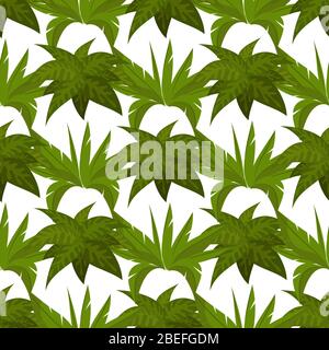 Motif plantes vertes sans couture. Fond nature vert. Illustration vectorielle Illustration de Vecteur