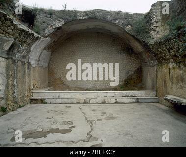 Bains urbains. Le Termae central. Banque D'Images