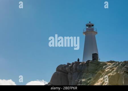 Phare du Cap-Spear, construit en 1955 de béton; il est désigné lieu historique national du Canada, à St. John's, Newfoun Banque D'Images