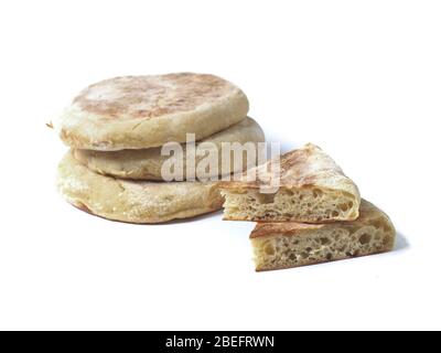 Bolo do caco pain tradiziona pain plat portugais originaire de Madera Funchal île Banque D'Images