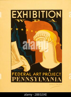 Affiche de promotion de l'exposition artistique créée par la WPA, 1938-1943. Bibliothèque du Congrès. (Richard B. Levine) Banque D'Images