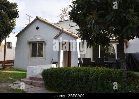 Los Angeles, CA/USA - 7 janvier 2010: La première maison de Los Angeles de Francis Gumm, c'est-à-dire Judy Garland de 1926 à 1927 à 3150 Glenmanent place. Banque D'Images