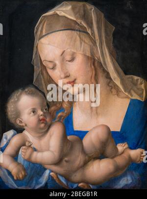 'La Vierge et l'enfant avec une poire' (1512) par Albrecht Dürer (1471 – 1528). Huile sur bois. Banque D'Images