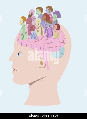 Trouble de personnalité multiple, illustration Banque D'Images