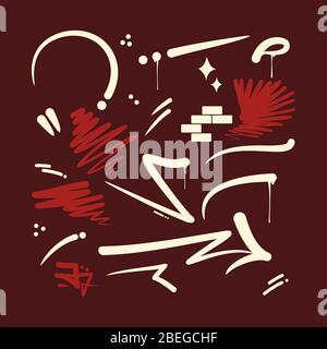 Ensemble d'éléments abstraits pour le travail Illustration de Vecteur