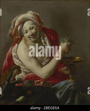 Hendrick ter Brugghen - Bacchante avec une Ape Banque D'Images