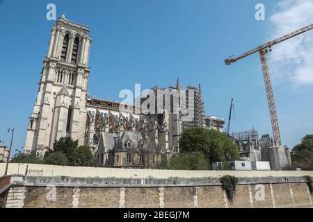 NOTRE DAME DE PARIS, TRAVAUX DE RÉNOVATION Banque D'Images