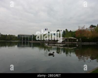 Oregon, 7 AOÛT 2009 - vue extérieure de certains paysages de lac du quartier général Nike World Banque D'Images