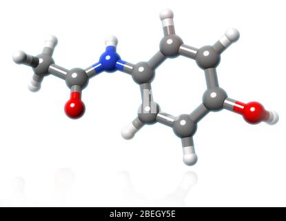 Modèle moléculaire de l'acétaminophène Banque D'Images