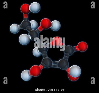 Vitamine C, modèle moléculaire Banque D'Images