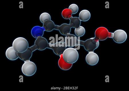 Vitamine B 6, modèle moléculaire Banque D'Images