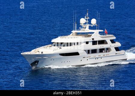 Yacht in Road Harbour,Road Town,Tortola,Iles Vierges britanniques,Caraïbes Banque D'Images