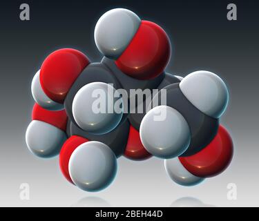 Fructose, modèle moléculaire Banque D'Images