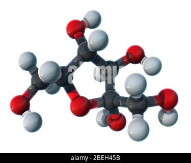 Fructose, modèle moléculaire Banque D'Images